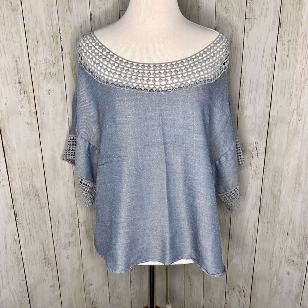 Harper Boho Chambray Top B4*